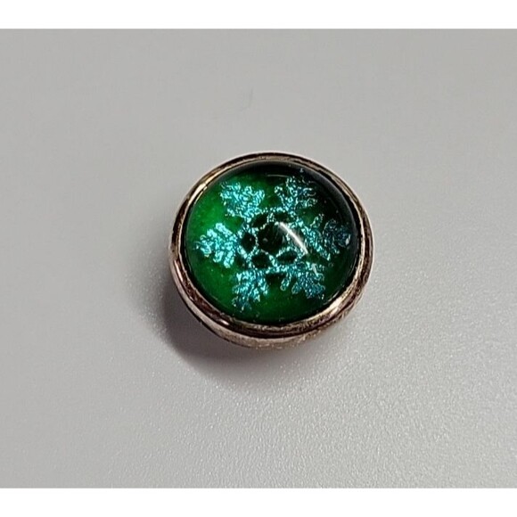 Kameleon Jewelpops Sterling 925 Green Arendale‎ Dichroic Snowflake KJP713 - Picture 1 of 3